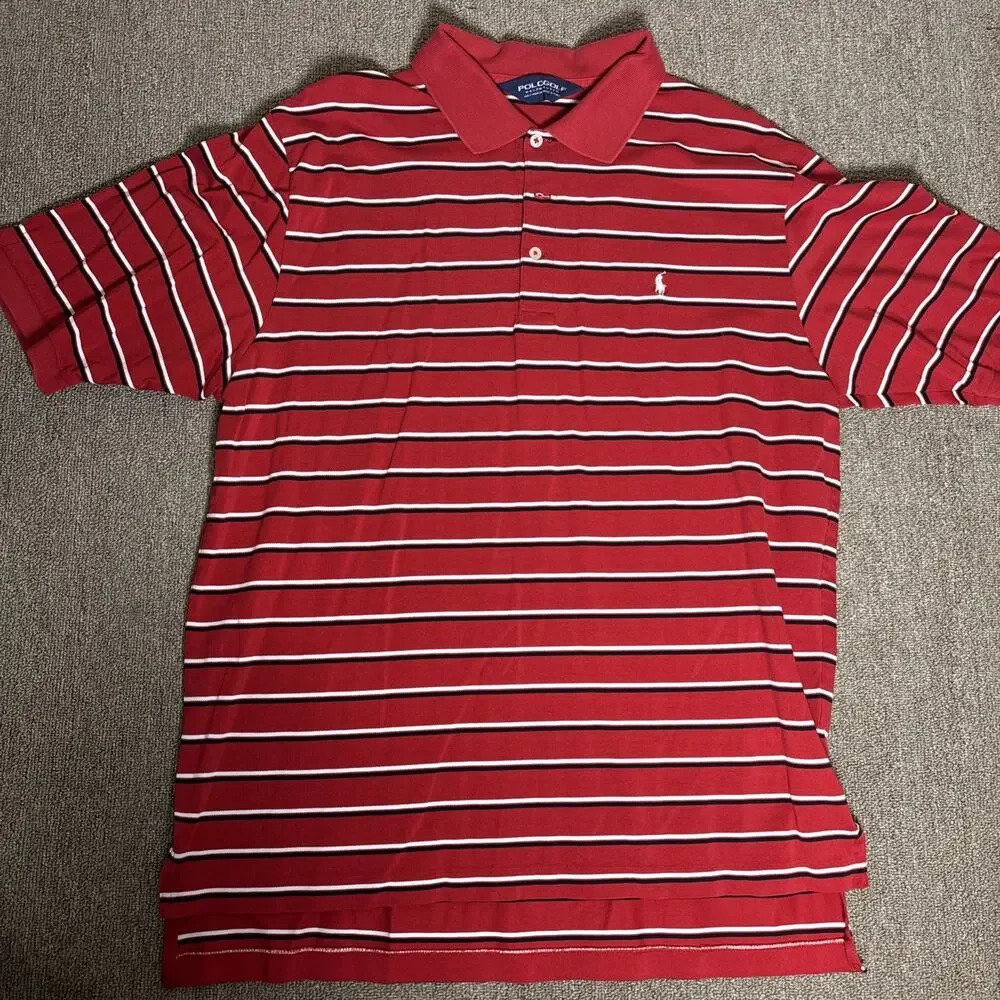 Polo Ralph Lauren Polo Golf Men’s Short Sleeve Short Striped Large Red Clean